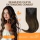 DOORES Seamless Clip in Hair Extensions, Dark Brown to Chestnut Brown 7pcs 110g 14 Inch, Hair Extensions Human Hair Remy Clip in Hair Extensions Straight Invisi Edge Hair Extensions Hair Skin Weft