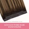 GOO GOO Wire Hair Extensions Human Hair, 4/27/4 Chocolate Brown with Caramel Blonde Balayage 20inch 110g, Invisible Wire Hair Extensions with Transparent, Seamless Fish Line Hairpiece
