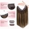 GOO GOO Wire Hair Extensions Human Hair, 4/27/4 Chocolate Brown with Caramel Blonde Balayage 20inch 110g, Invisible Wire Hair Extensions with Transparent, Seamless Fish Line Hairpiece
