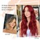 AISI QUEENS Red Wig Long Wavy Red Wigs for Women, 24 Inches Wavy Middle Part Hair Heat Resistant Fiber Curly Cosplay Wig for Girls Daily Halloween Use