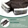 Benehair Remy Tape in Hair Extensions Human Hair Dark Brown Seamless Skin Weft Tape in Real Human Hair Extensions Wavy Hair 18 Inch 50g #2 20 pcs