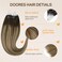 DOORES Micro Bead Hair Extensions Human Hair extension, Balayage Chocolate Brown to Caramel Blonde 20 Inch 50g/50s, Micro Loop Real Hair Extensions Human Hair