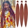 Ginger Braiding Hair Pre Stretched 32inch 3 Packs Copper Red Braiding hair Extensions Synthetic Crochet Braids, Hot Water Setting Professional Soft Yaki Texture. (32inch(3Packs),350#)