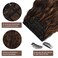 WECAN Clip in Long Wavy Synthetic Hair Extension 20 Inch 6pcs Auburn &amp; Chestnut Thick Hairpieces Fiber Double Weft Hair for Women