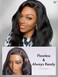 LUVME HAIR 16'' Loose Body Wave Lace Front Wigs Human Hair 13x4 Pre Cut Lace Glueless Human Hair Wig Pre Plucked Long Black Body Wave Wig 180 Density