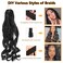 French Curl Braiding Hair Pre Stretched 16 Inch Braiding Hair 1B Loose Wavy Pre Streched Braiding Hair for Black Women Crochet Braids Hair Extensions(7Packs), 1B)