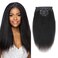 ABH AMAZINGBEAUTY HAIR Clip in Hair Extensions Real Human Hair Kinky Straight Seamless Clip ins Remy Human Hair Extensions Natural Thick Clip in Hair Extensions for Black Women 12 Inch 7Pcs 120G