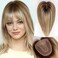EMMOR Human Hair Toppers for Women with Thinning Hair Real Hair Toppers for Women with Bangs 12inch Skin Scalp 5"&times;6" Big Base Cover Hair Loss Top Hair Pieces Wiglets Remy Hair Topper