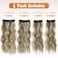 QGZ Clip in Long Wavy Hair Extensions Synthetic 4 PCS Thick Hairpieces for Women 20 Inch Long Fiber Hair Extension for Daily Party Use (Ash Brown Mix Blonde)