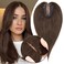 MY-LADY Human Hair Toppers for Women Real Human Hair for Thinning Hair 8 * 10CM Lace Silk Base Hair Pieces No Bangs Clip in Remy Hairpieces Hand-Tied 12 Inch Dark Brown