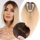 MY-LADY Human Hair Toppers for Women Real Human Hair for Thinning Hair 8 * 10CM Lace Silk Base Hair Pieces No Bangs Clip in Remy Hairpieces Hand-Tied 12 Inch Blonde with Dark Root