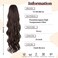 Drawstring Ponytail Hair Extensions Wavy Long 26 Inch Synthetic Fake Hairpiece for Women Dark Brown