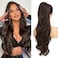 Drawstring Ponytail Hair Extensions Wavy Long 26 Inch Synthetic Fake Hairpiece for Women Dark Brown