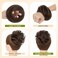 Hairro Hair Buns Hair Piece Human Hair Bun Extensions For Women Real Hair Messy Bun Scrunchies Brown Hair Bun Scrunchy Hairpieces Straight Hair Chignon Updo 25g #02 Dark Brown