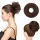 Hairro Hair Buns Hair Piece Human Hair Bun Extensions For Women Real Hair Messy Bun Scrunchies Brown Hair Bun Scrunchy Hairpieces Straight Hair Chignon Updo 25g #02 Dark Brown