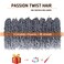Pre-twisted Passion Twist Hair 10 Inch 8 packs Short Passion Twist Crochet Hair Pre-looped Crochet Braids for Women Kids Gray Passion Twists Synthetic Curly Crochet Hair Extensions 1B/Gray