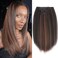 WIGNEE 18 Inch 7 Pieces Kinky Straight Clip In Hair Extensions Black, 1B/27 Highlights, Clip Ins For Black Women, Yaki Straight