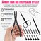 Hair Extension Tools Kit Includes 2 HoleMicro Beads Microlink Crimping Plier, 12pcs Sectioning Clips, Quick Parting Tool, Mini Scissor &amp; C Type Needles, Loop Tool (Black)