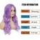 Long Curly Wavy Wine Red Pink Wigs with Purple Highlight Middle Part Colorful Wig Cosplay Costume Synthetic Replacement Wig for Women