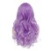 Long Curly Wavy Wine Red Pink Wigs with Purple Highlight Middle Part Colorful Wig Cosplay Costume Synthetic Replacement Wig for Women