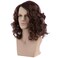 Mens Brown Wig Long Wavy Brown Male Wig Shoulder Length Side Part Unisex Wig Heat Resistant Synthetic Hair Cosplay Party Costume Wig