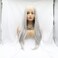 Long Straight Silver Grey Synthetic Lace Front Wigs with Free Part Glueless Heat Resistant Fiber Hair Wig for Women Silver Grey 24 Inch.