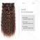 Brown Clip in Hair Extensions, 6PCS Hair Extensions 22" Long Curly Wavy Synthetic hair extensions Natural Thick Deep Wave Hairpieces
