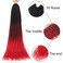 6Pack Senegalese Twist Crochet Hair 3 Tone Ombre Red Box Braids Synthetic Hair Extensions 30Roots/Pack Small Havana Twist Crochet Hair 24inch(1B/Dark Red/Red, 600g/Lot)