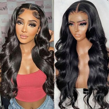 AUOCATTAIL Lace Front Wigs Human Hair Pre Plucked Glueless Body Wave Frontal Wigs HD Transparent Lace Wigs High Density Emulation Natural Color for Black Women 25 Inch