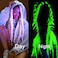 White Braiding Hair Glow in the Dark Braiding Hair Extensions Box Braids Hair Shining Jumbo Braiding Hair Glow in the Dark Braids(White,5pack)