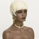 613 Blonde Pixie Cut Wig - Short Wavy Hair Replacement Synthetic Hair Short Curly Layered Wig With Bangs for Black Women