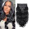 Seamless PU Clip In Hair Extensions Real Human Hair Invisible PU Skin Weft Body Wave Clip Ins 100% Unprocessed Human Hair Extensions 8pcs with 18Clips Per Set 120g(18inch,Natural Black)