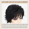 TISHINING Black Short Curly Wigs for Women Short Black Pixie Cut Wigs for White Women Shaggy Layered Synthetic Short Hair Wigs with Bangs Natural Wavy Hair Replacement Wigs for Daily Life