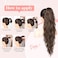 Flufymooz Ponytail Extension, Flexible Wrap Around Ponytail Extension Long Wavy Curly Ponytail Hair Extensions Natural pony tail Synthetic Hairpiece for Women 26 Inch (Champagne Blonde)