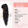 Flufymooz Ponytail Extension, Flexible Wrap Around Ponytail Extension Long Wavy Curly Ponytail Hair Extensions Natural pony tail Synthetic Hairpiece for Women 32 Inch (Black Brown)