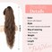 Flufymooz Ponytail Extension, Flexible Wrap Around Ponytail Extension Long Wavy Curly Ponytail Hair Extensions Natural pony tail Synthetic Hairpiece for Women 32 Inch (Brown with Auburn)