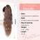 Flufymooz Ponytail Extension, Flexible Wrap Around Ponytail Extension Long Wavy Curly Ponytail Hair Extensions Natural pony tail Synthetic Hairpiece for Women 32 Inch (Chocolate Brown to Light Brown)