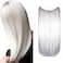 iLUU 22" 80g Snow White Secret String Hair Extensions Long Straight Hidden Line Hair Extension Synthetic Hair Pieces Hair Extension for Beauty Women (very Very White)
