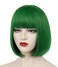 Green Wig Short Green Wigs for Women St Patricks Day Green Bob Wig with Bangs Natural Cute Synthetic Wigs for Halloween BU110GR