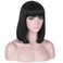 Short Straight Black Bob Wig with Bangs for Women   Natural Heat Resistant Synthetic Hair Wigs