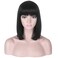 Short Straight Black Bob Wig with Bangs for Women   Natural Heat Resistant Synthetic Hair Wigs