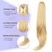 ponytail extension,24" claw clip hair extensions ponytail Long straight Hair Extension Natural Looking Synthetic Hairpiece for Women Medium Blonde