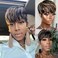Short Bob Wigs for Black Women Human Hair Wig Ombre Pixie Cut Wig with Bangs Layered Glueless Wig Full None Lace Machine Made Wig 1B/33 Color 130% Density