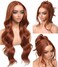 Synthetic Lace Front Wigs Ginger Body Wave Glueless Wigs With Bangs Pre Plucked Pre Cut HD Lace 13x5x1 Middle Part Wigs For Woman 26 Inch