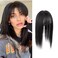 14 Inch Synthetic Hair Topper Toupee Long Layered Hair Toppers Hairpiece Wiglets Ladies Hair Toppers Hair Pieces Clip In Bangs Extension for Women (Straight, Black)