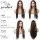 Brown and Blonde Highlight Synthetic Lace Front Wigs for Women Long Straight Wear and Go Glueless Wig Pre Plucked 13x5x1 HD Lace Middle Part 26 Inch