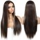 Brown and Blonde Highlight Synthetic Lace Front Wigs for Women Long Straight Wear and Go Glueless Wig Pre Plucked 13x5x1 HD Lace Middle Part 26 Inch