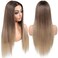 Ombre Brown Lace Front Wig for Women Synthetic Lace Straight Wigs PrePlucked Wear and Go Glueless Wig 13X5X1 Lace Wig Dirty Blonde 26inch