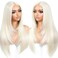 Blonde Wear and Go Glueless Wigs Pre Plucked Pre Cut for Beginners 613 Synthetic Lace Front Wigs With Bangs Long Straight layered Wigs HD Lace 26 Inch 3 Seconds to Wear for Beginners