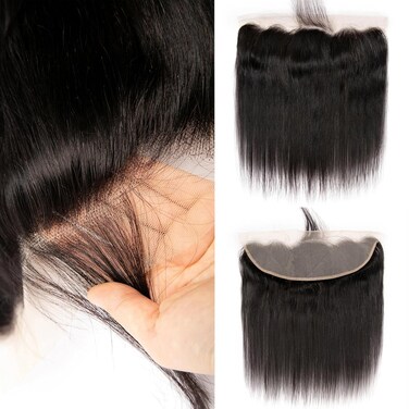 13x4 HD Lace Frontal Closure Straight Brazilian Remy Hair Frontal 150% Density Brazilian Virgin Straight Hair Frontal Closures Natural Black Color(10 Inch)